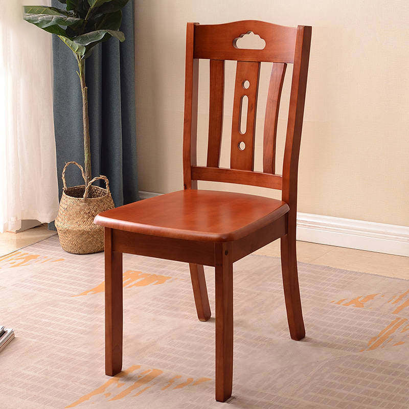 Traditional Chinese Rectangular Solid Wood Dining Chair Backrest For Dining Room
