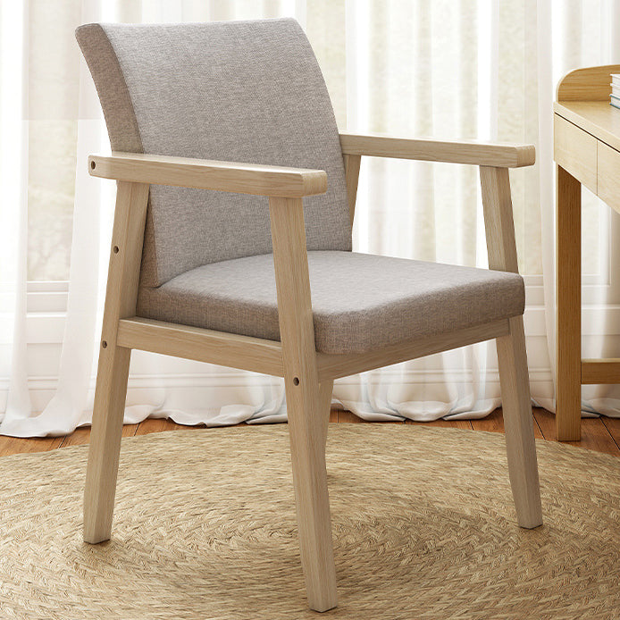 Modern Minimalist Square Solid Wood Cotton Dining Chair Backrest Armrest For Dining Room