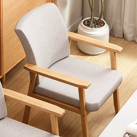 Modern Minimalist Square Solid Wood Cotton Dining Chair Backrest Armrest For Dining Room