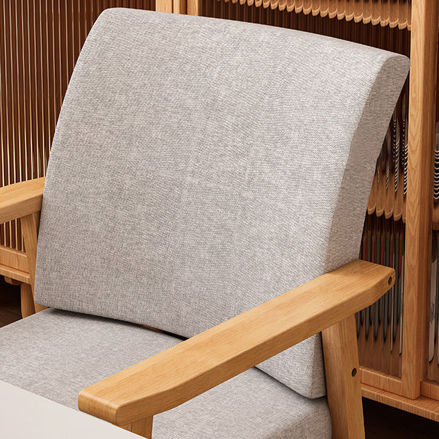 Modern Minimalist Square Solid Wood Cotton Dining Chair Backrest Armrest For Dining Room