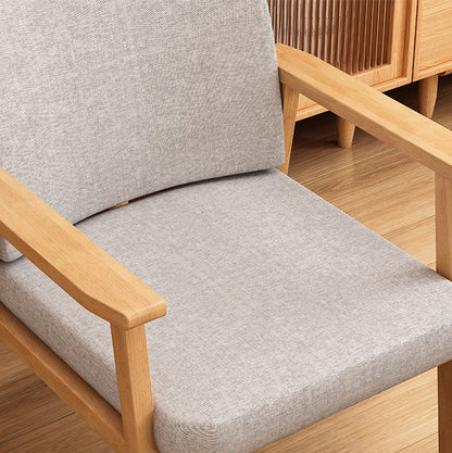 Modern Minimalist Square Solid Wood Cotton Dining Chair Backrest Armrest For Dining Room
