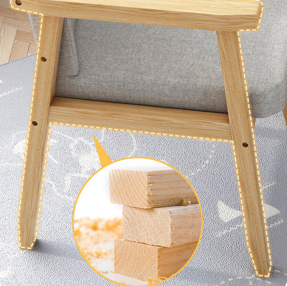 Modern Minimalist Square Solid Wood Cotton Dining Chair Backrest Armrest For Dining Room