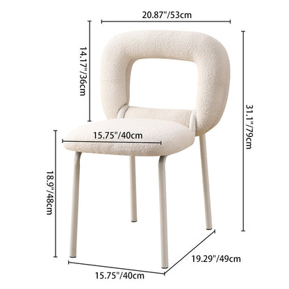 Modern Minimalist Doughnut Square Lambswool Carbon Steel Vanity Stool Backrest For Bedroom