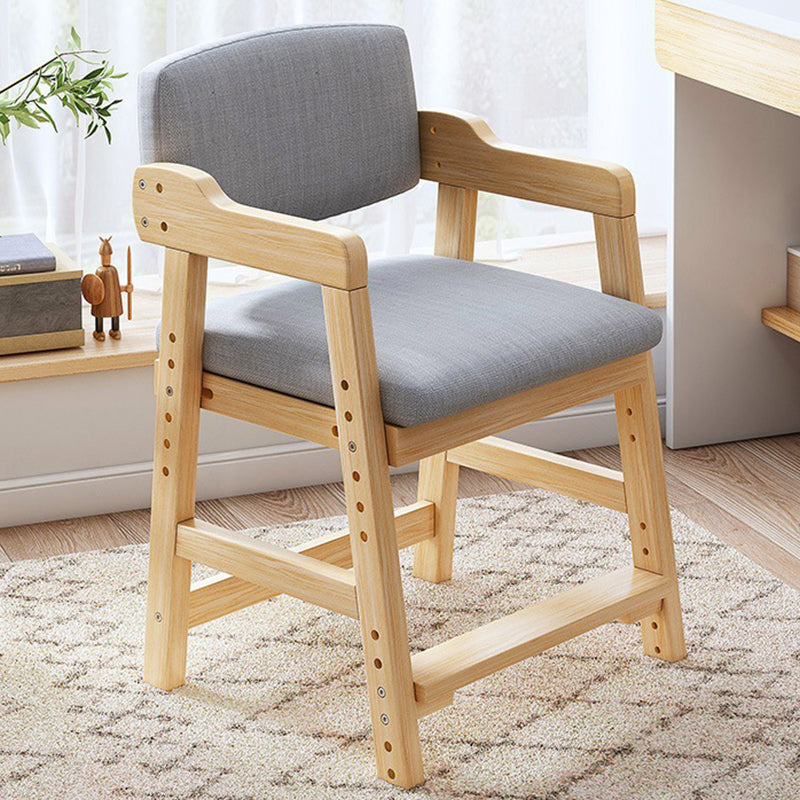 Modern Simplicity Square Solid Wood High Resilience Foam Vanity Stool Backrest Armrest For Bedroom