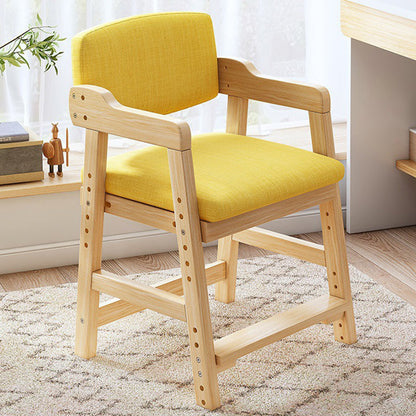 Modern Simplicity Square Solid Wood High Resilience Foam Vanity Stool Backrest Armrest For Bedroom