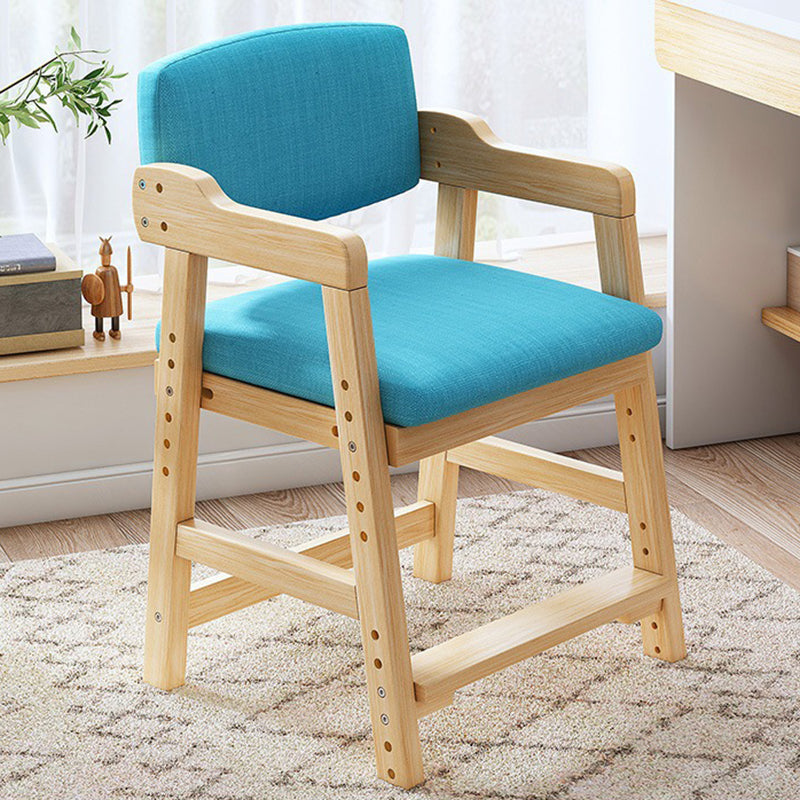 Modern Simplicity Square Solid Wood High Resilience Foam Vanity Stool Backrest Armrest For Bedroom