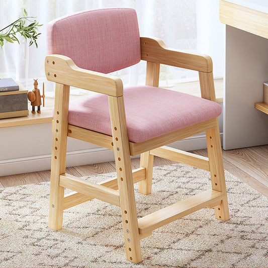 Modern Simplicity Square Solid Wood High Resilience Foam Vanity Stool Backrest Armrest For Bedroom