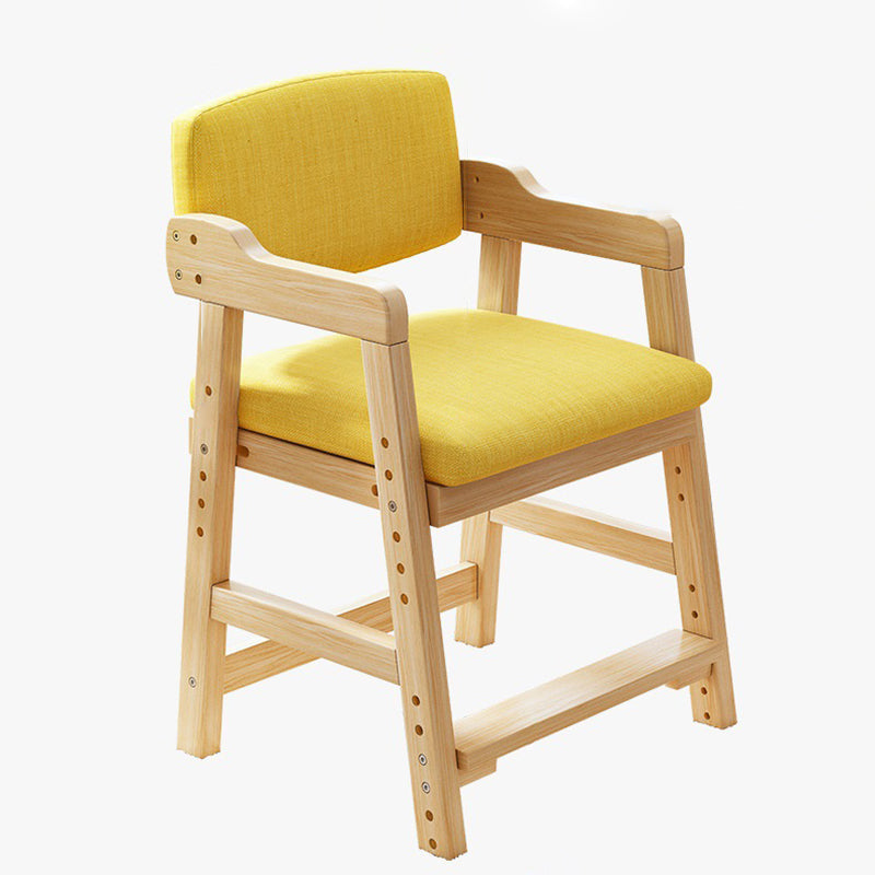 Modern Simplicity Square Solid Wood High Resilience Foam Vanity Stool Backrest Armrest For Bedroom