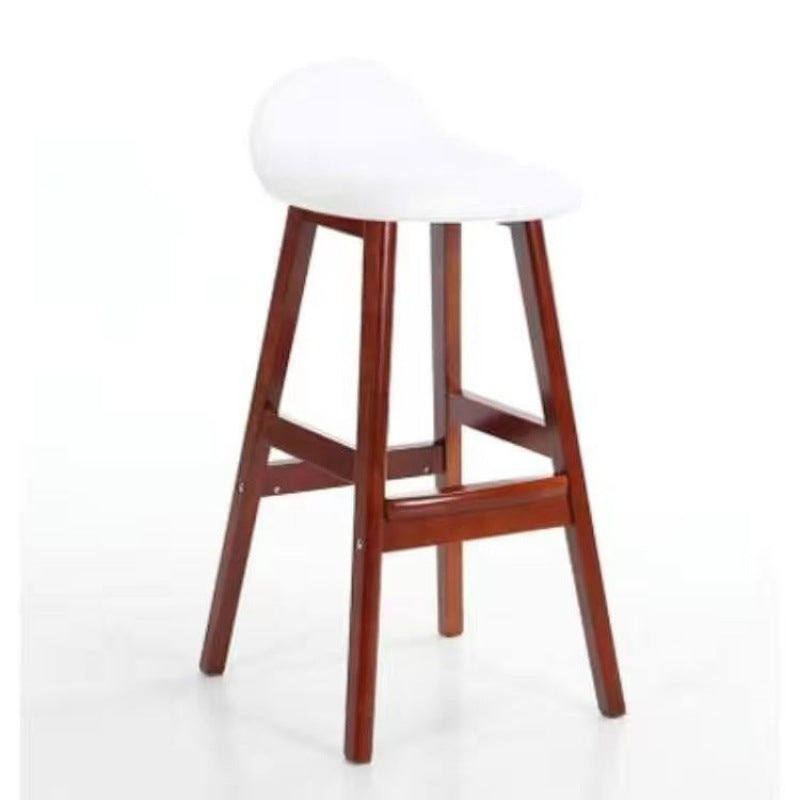 Contemporary Scandinavian Oval Cushion Rubberwood Bar Stool Backrest For Dining Room