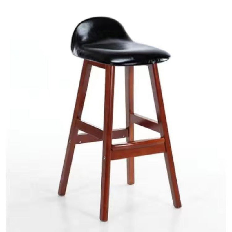 Contemporary Scandinavian Oval Cushion Rubberwood Bar Stool Backrest For Dining Room