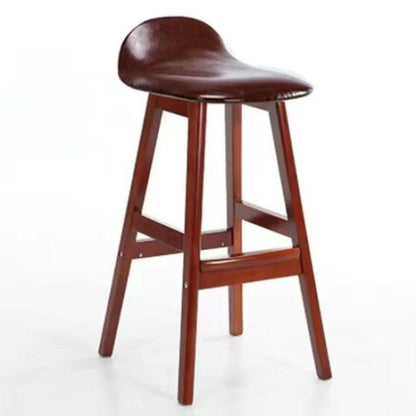 Contemporary Scandinavian Oval Cushion Rubberwood Bar Stool Backrest For Dining Room