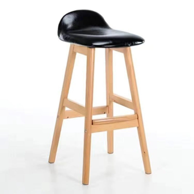 Contemporary Scandinavian Oval Cushion Rubberwood Bar Stool Backrest For Dining Room