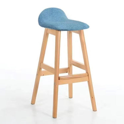 Contemporary Scandinavian Oval Cushion Rubberwood Bar Stool Backrest For Dining Room