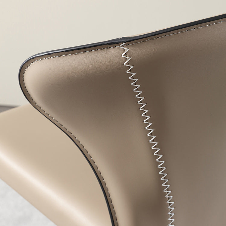 Modern Luxury Square Cushion Saddle Leather Carbon Steel Bar Stool Backrest For Dining Room