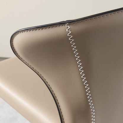 Modern Luxury Square Cushion Saddle Leather Carbon Steel Bar Stool Backrest For Dining Room