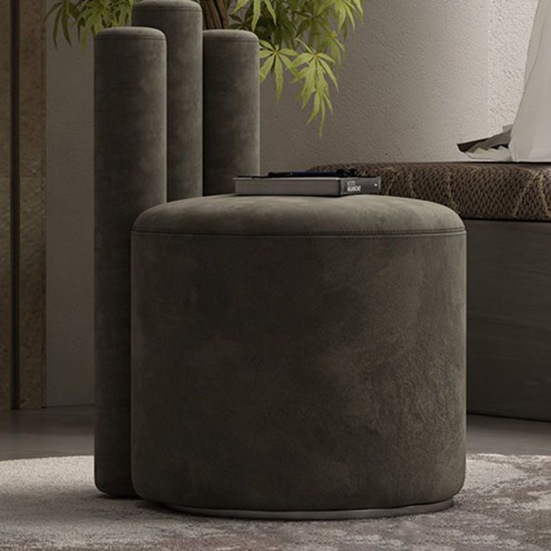 Modern Luxury Cylinder Solid Wood Velvet Iron Vanity Stool Backrest For Bedroom