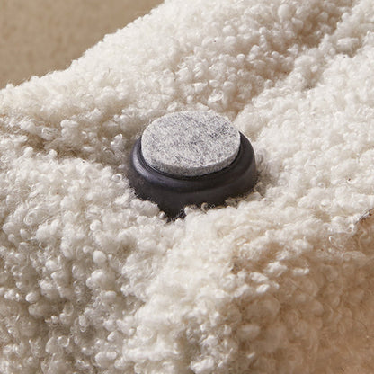 Contemporary Creative U-Shape Lambswool Solid Wood Vanity Stool For Bedroom