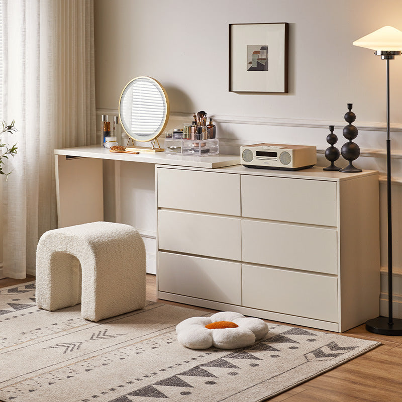 Contemporary Creative U-Shape Lambswool Solid Wood Vanity Stool For Bedroom