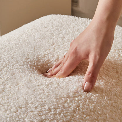 Contemporary Creative U-Shape Lambswool Solid Wood Vanity Stool For Bedroom