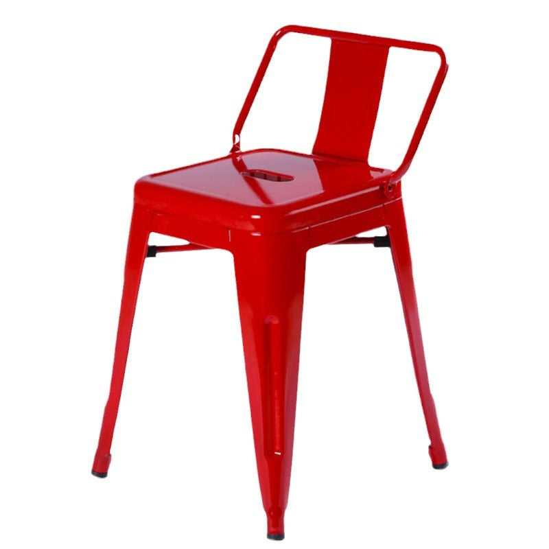 Contemporary Industrial Square Iron Bar Stool Backrest For Dining Room