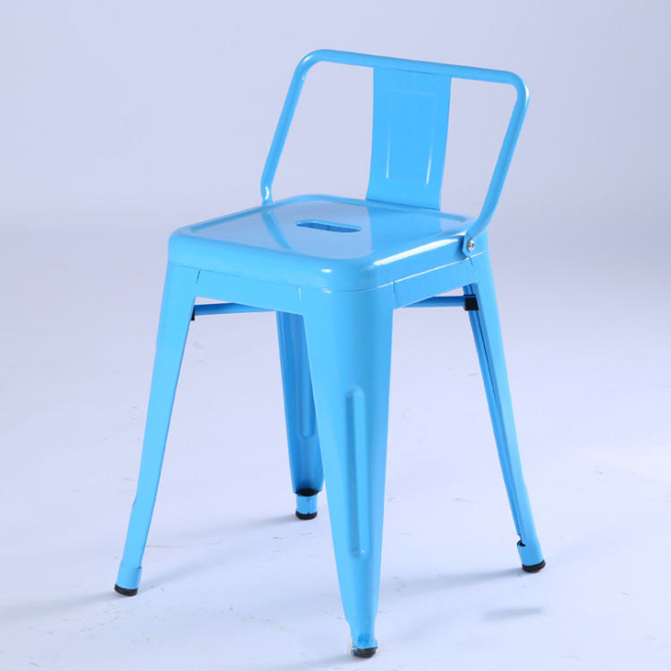 Contemporary Industrial Square Iron Bar Stool Backrest For Dining Room