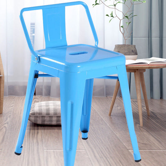 Contemporary Industrial Square Iron Bar Stool Backrest For Dining Room