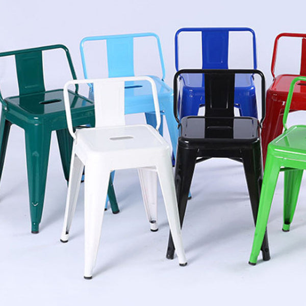 Contemporary Industrial Square Iron Bar Stool Backrest For Dining Room