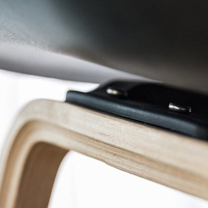 Contemporary Scandinavian Oval PP Solid Wood Bar Stool Backrest For Dining Room