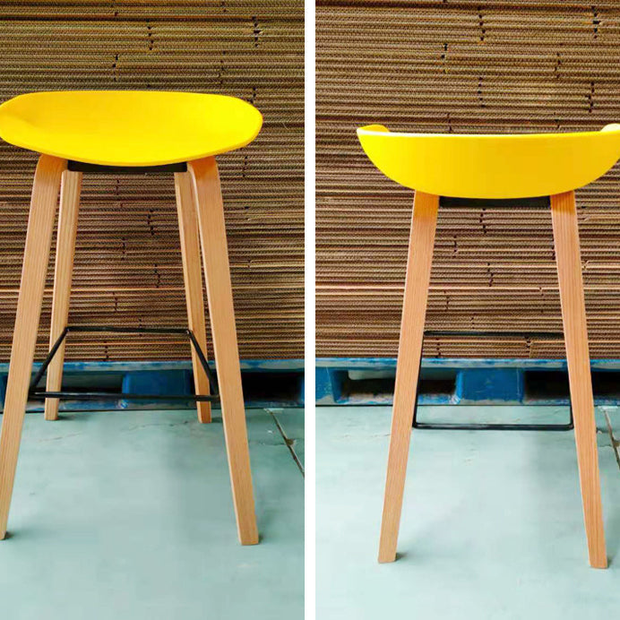 Contemporary Scandinavian Oval PP Solid Wood Bar Stool Backrest For Dining Room
