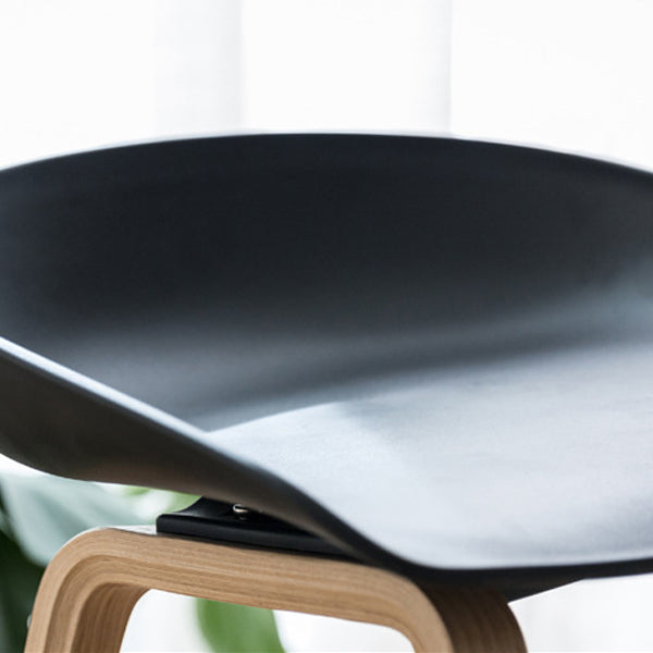 Contemporary Scandinavian Oval PP Solid Wood Bar Stool Backrest For Dining Room