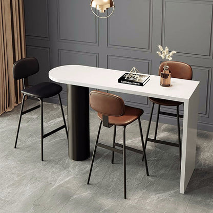 Contemporary Industrial Square Oiled Wax Leather Iron Bar Stool Backrest For Dining Room