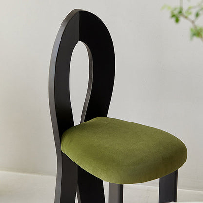 Contemporary Retro Trapezoid Solid Wood Velvet Dining Chair Backrest For Dining Room