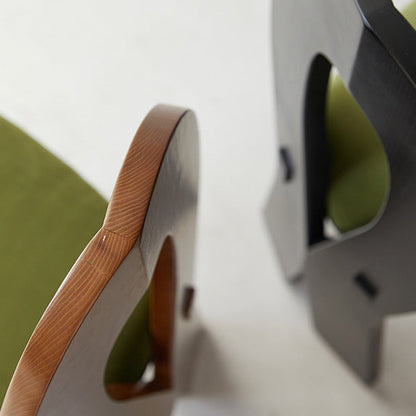 Contemporary Retro Trapezoid Solid Wood Velvet Dining Chair Backrest For Dining Room