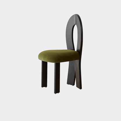 Contemporary Retro Trapezoid Solid Wood Velvet Dining Chair Backrest For Dining Room