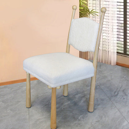 Contemporary Scandinavian Square Cushion Solid Wood Lambswool Dining Chair Backrest For Dining Room