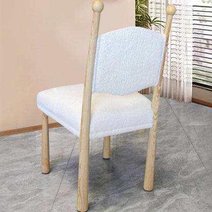 Contemporary Scandinavian Square Cushion Solid Wood Lambswool Dining Chair Backrest For Dining Room