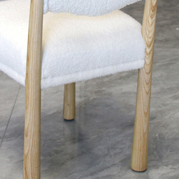 Contemporary Scandinavian Square Cushion Solid Wood Lambswool Dining Chair Backrest For Dining Room