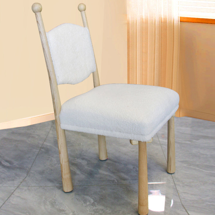 Contemporary Scandinavian Square Cushion Solid Wood Lambswool Dining Chair Backrest For Dining Room