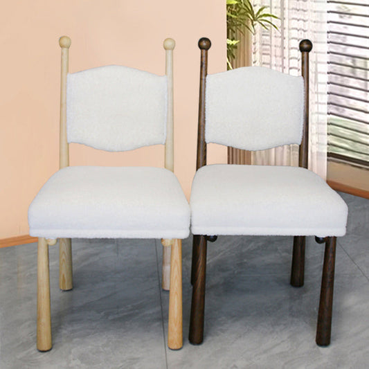 Contemporary Scandinavian Square Cushion Solid Wood Lambswool Dining Chair Backrest For Dining Room