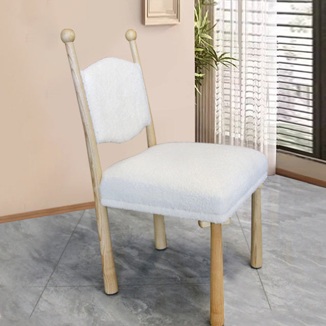 Contemporary Scandinavian Square Cushion Solid Wood Lambswool Dining Chair Backrest For Dining Room