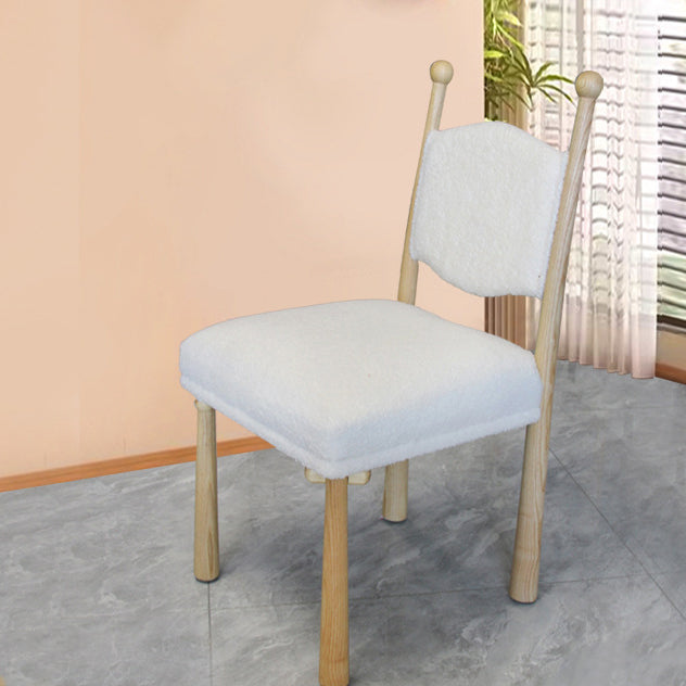 Contemporary Scandinavian Square Cushion Solid Wood Lambswool Dining Chair Backrest For Dining Room