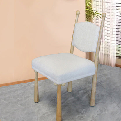 Contemporary Scandinavian Square Cushion Solid Wood Lambswool Dining Chair Backrest For Dining Room