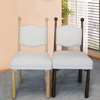 Contemporary Scandinavian Square Cushion Solid Wood Lambswool Dining Chair Backrest For Dining Room