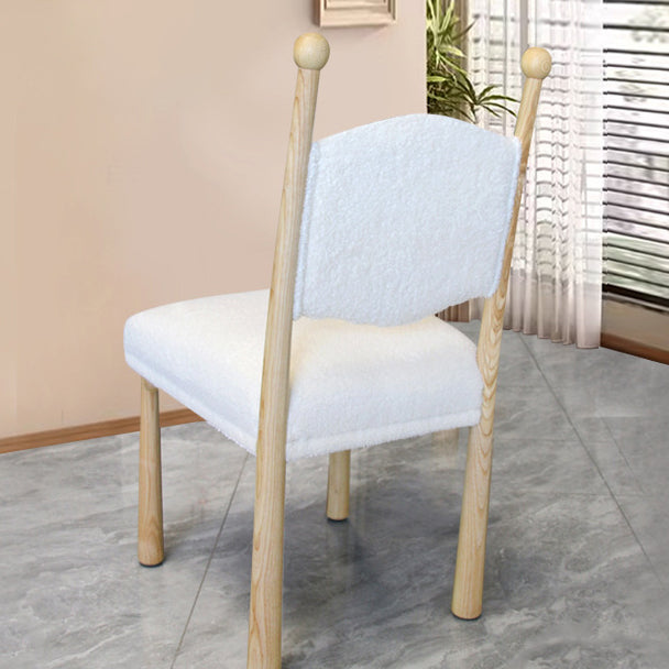 Contemporary Scandinavian Square Cushion Solid Wood Lambswool Dining Chair Backrest For Dining Room