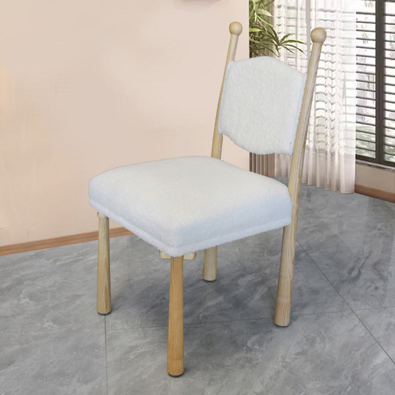 Contemporary Scandinavian Square Cushion Solid Wood Lambswool Dining Chair Backrest For Dining Room