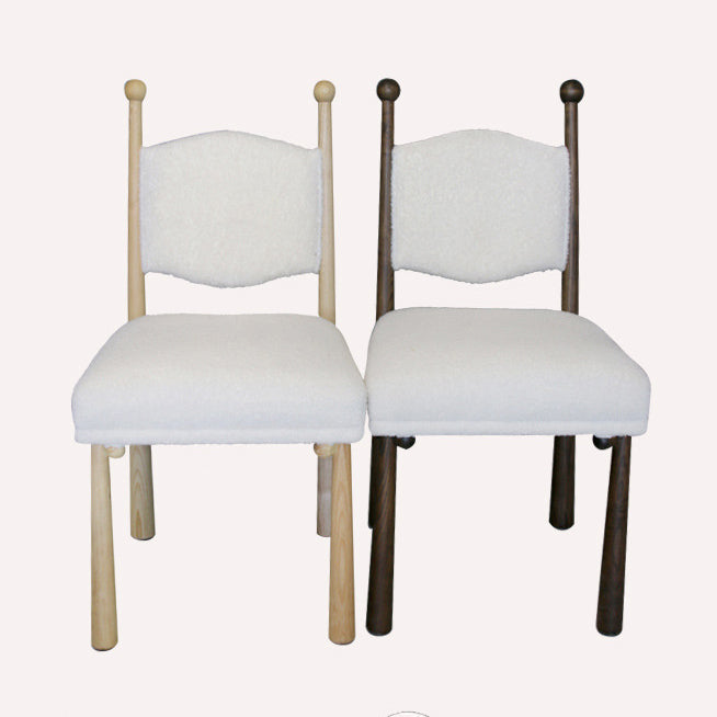 Contemporary Scandinavian Square Cushion Solid Wood Lambswool Dining Chair Backrest For Dining Room
