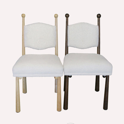 Contemporary Scandinavian Square Cushion Solid Wood Lambswool Dining Chair Backrest For Dining Room