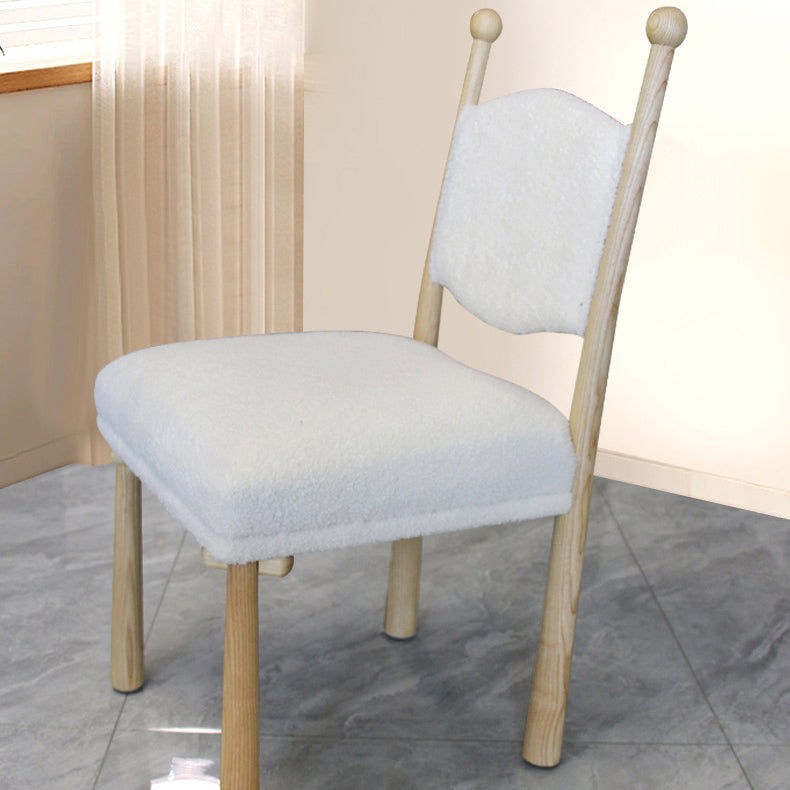 Contemporary Scandinavian Square Cushion Solid Wood Lambswool Dining Chair Backrest For Dining Room