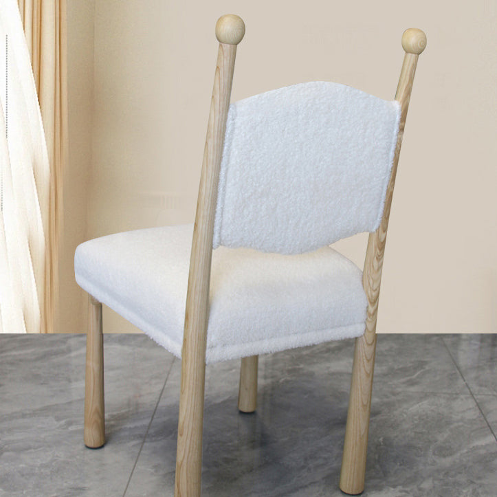 Contemporary Scandinavian Square Cushion Solid Wood Lambswool Dining Chair Backrest For Dining Room