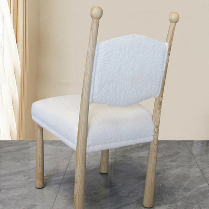 Contemporary Scandinavian Square Cushion Solid Wood Lambswool Dining Chair Backrest For Dining Room